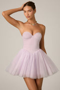 Chic Tulle Corset Mini Dress in Lilac