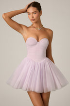 Chic Tulle Corset Mini Dress in Lilac