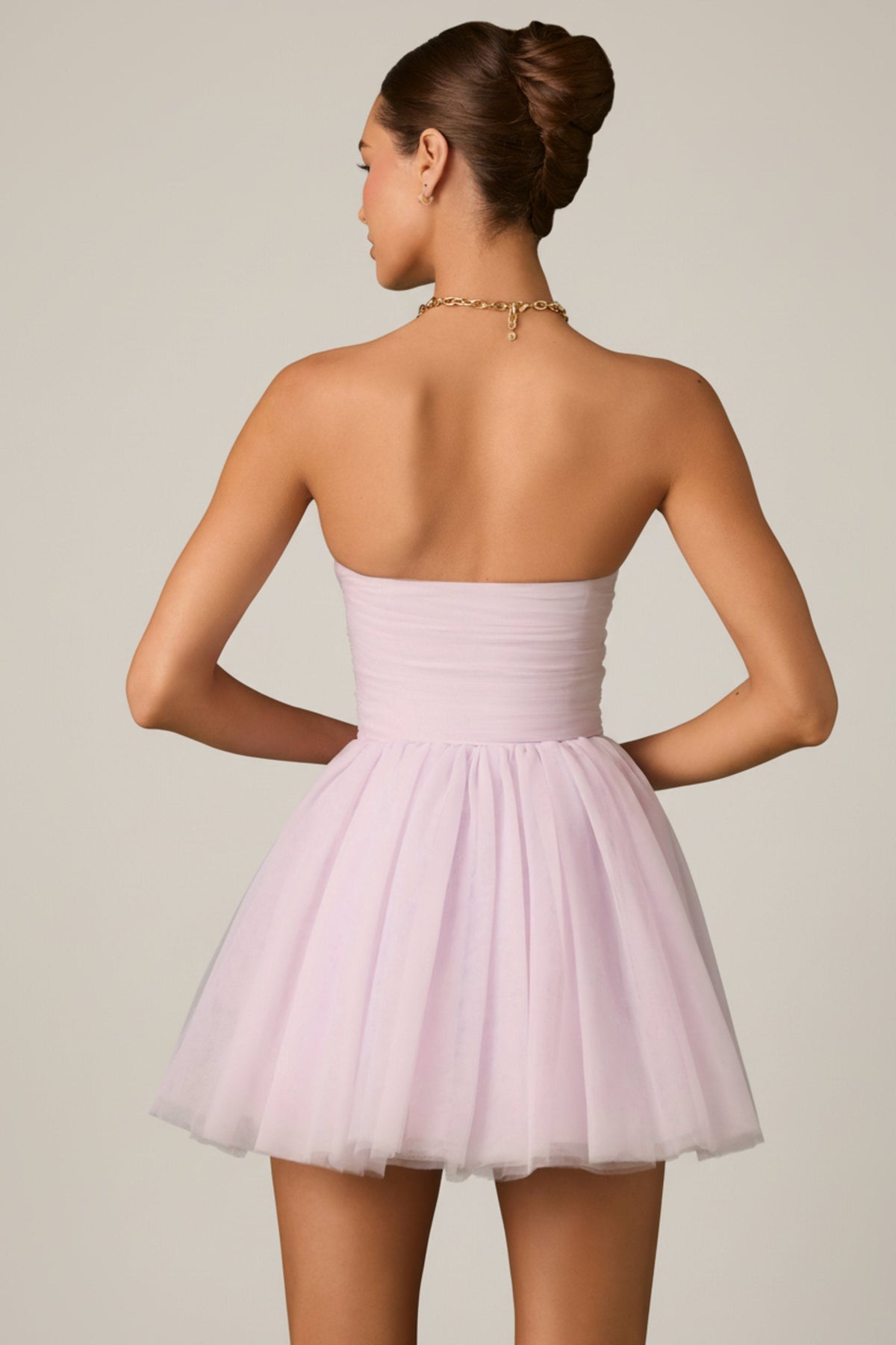 Chic Tulle Corset Mini Dress in Lilac