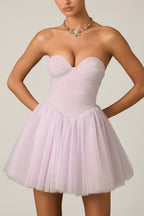 Chic Tulle Corset Mini Dress in Lilac