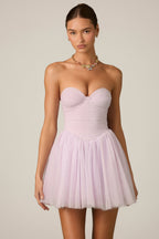 Chic Tulle Corset Mini Dress in Lilac