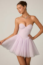 Chic Tulle Corset Mini Dress in Lilac