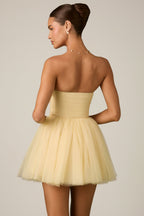 Chic Tulle Corset Mini Dress in Yellow