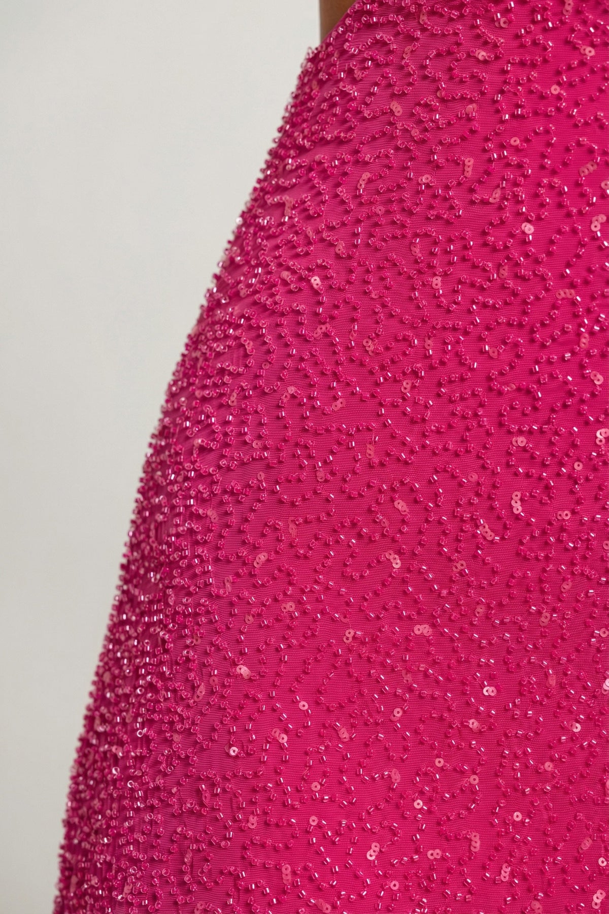 Chic Embellished Cut Out Mini Dress in Fuschia