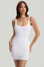 Chic Modal Low-Back Bodycon Mini Dress in White
