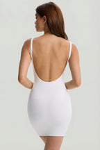 Chic Modal Low-Back Bodycon Mini Dress in White