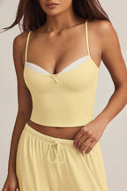 Chic Modal Camisole Pyjama Top in Pastel Yellow