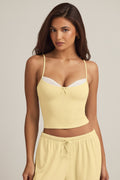 Chic Modal Camisole Pyjama Top in Pastel Yellow