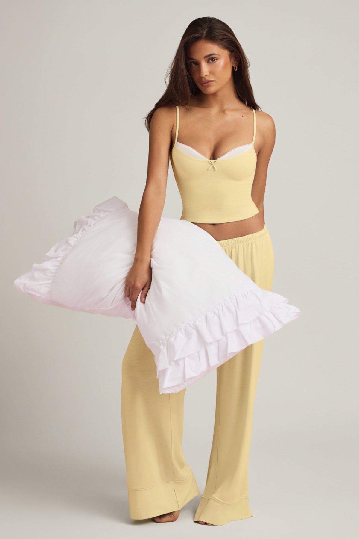Chic Modal Camisole Pyjama Top in Pastel Yellow