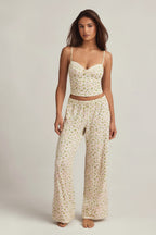 Chic Modal Mid-Rise Pyjama Trousers in Lemon Print