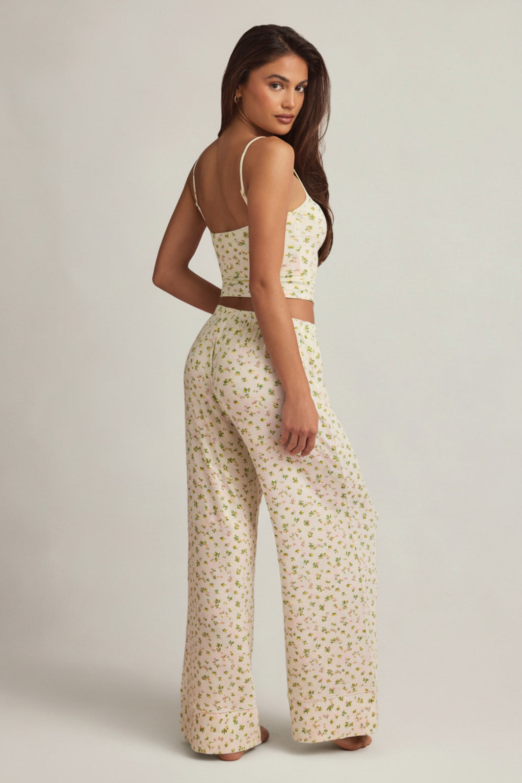 Chic Modal Mid-Rise Pyjama Trousers in Lemon Print