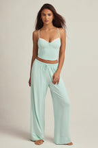 Chic Modal Mid-Rise Pyjama Trousers in Mint