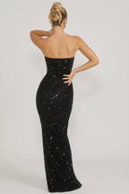 Chic Embellished Corset Gown in Black