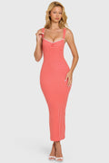 Chic Modal Lace-Trim Midaxi Dress in Red Gingham