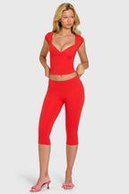 Chic Modal Capri Leggings in Cherry
