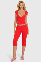 Chic Modal Capri Leggings in Cherry