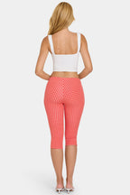 Chic Modal Capri Leggings in Red Gingham