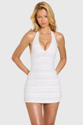 Chic Lace Mini Dress in Coconut