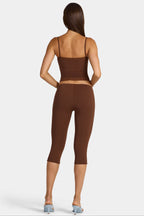 Chic Modal Capri Leggings in Cocoa Brown