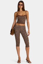 Chic Modal Capri Leggings in Leopard