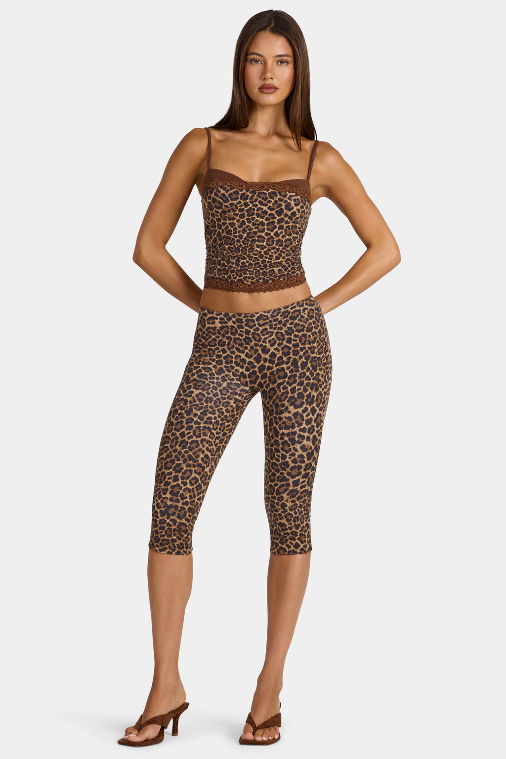 Chic Modal Capri Leggings in Leopard