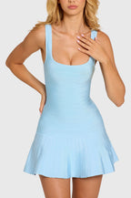 Chic Bandage Flared Hem Mini Dress in Sky Blue