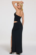 Chic Halterneck Maxi Dress in Black
