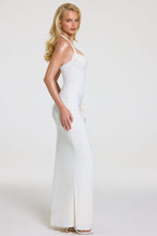 Chic Halterneck Maxi Dress in Pearl