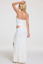 Chic Halterneck Maxi Dress in Pearl