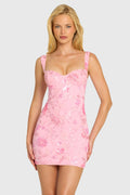 Chic Embellished Bodycon Mini Dress in Blossom