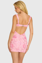 Chic Embellished Bodycon Mini Dress in Blossom