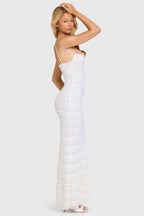 Chic Lace Maxi Dress in Coconut