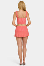 Chic Modal Mid-Rise Skort in Red Gingham