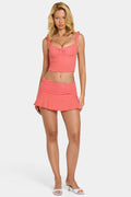 Chic Modal Mid-Rise Skort in Red Gingham