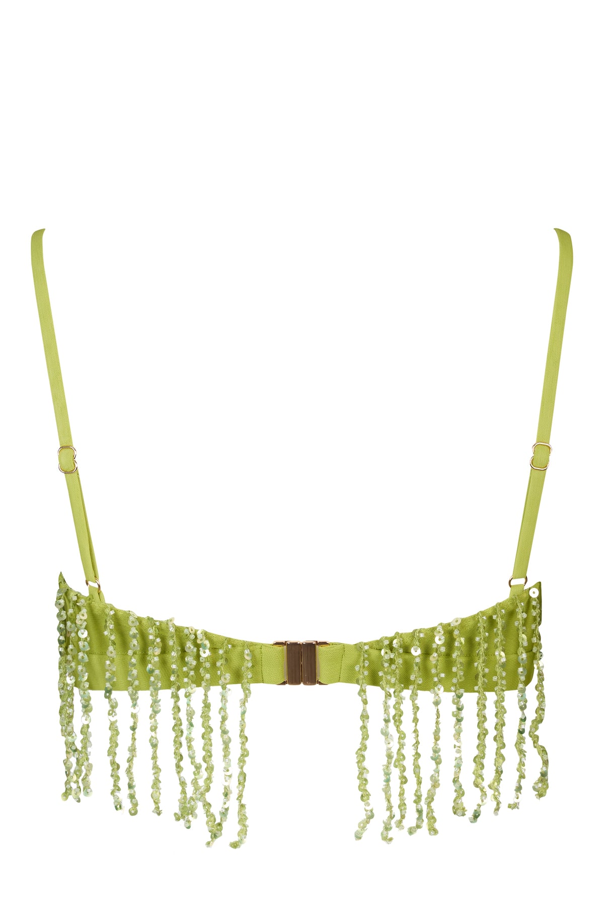 Chic Fringed Bralette in Olive