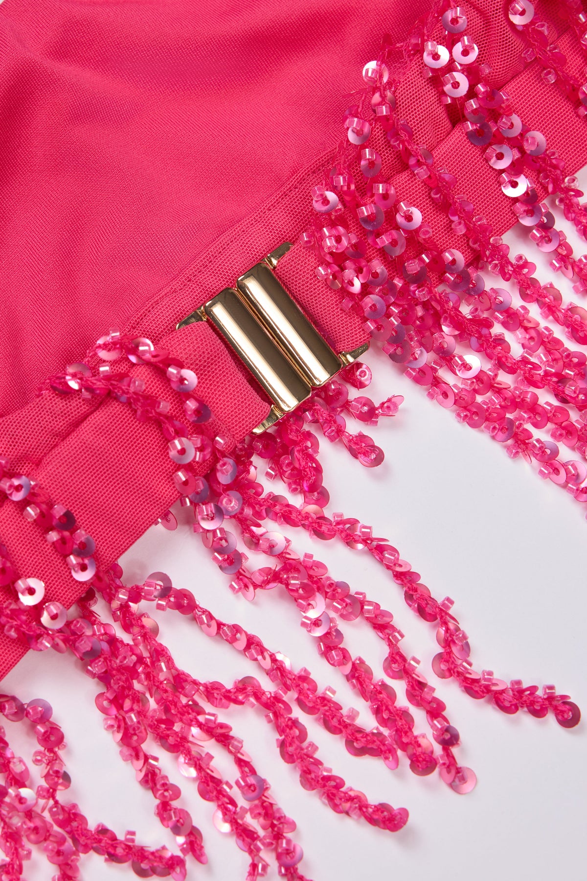 Chic Fringed Bralette in Raspberry