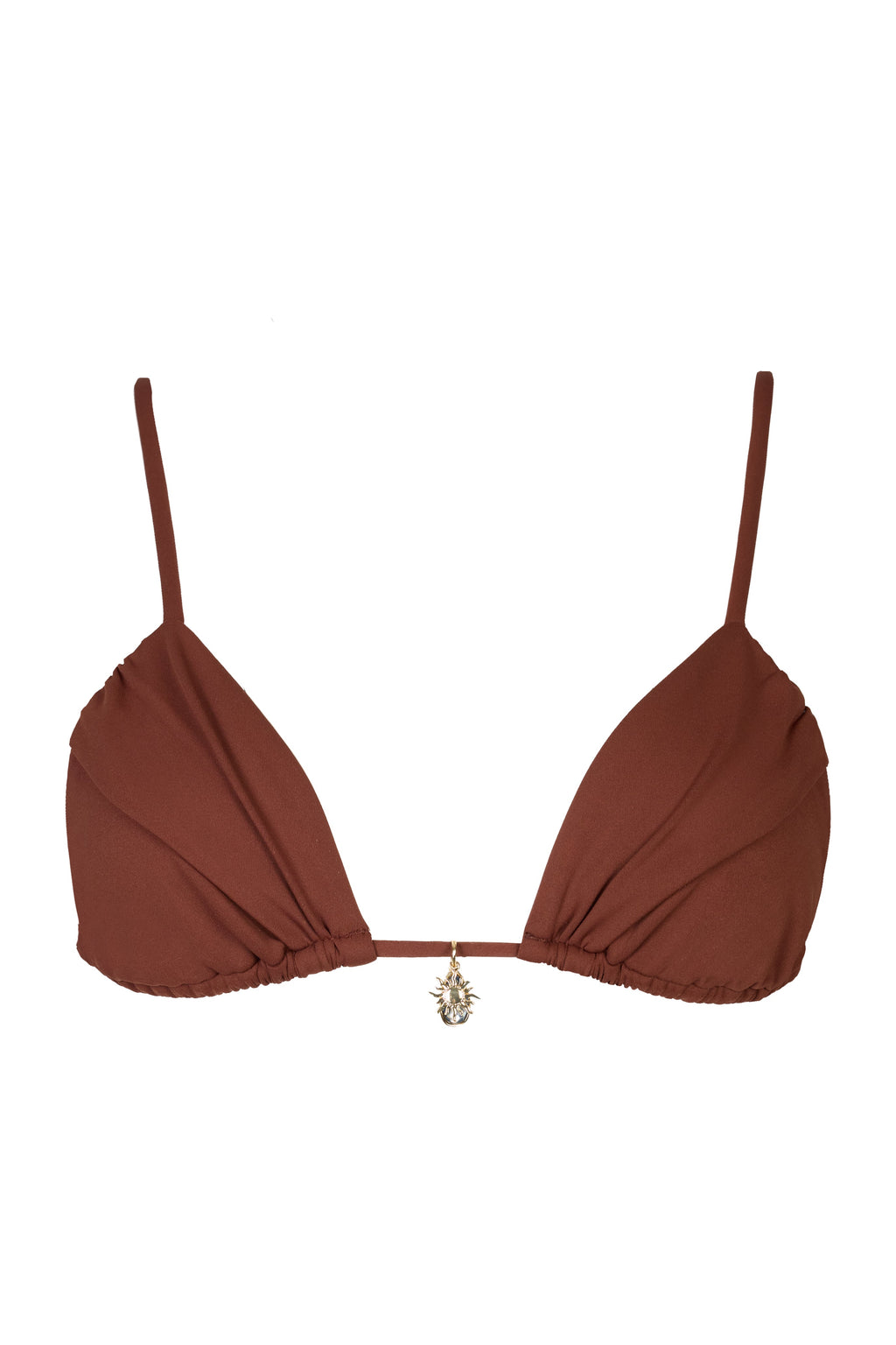 Chic Triangle Bikini Top in Chocolate