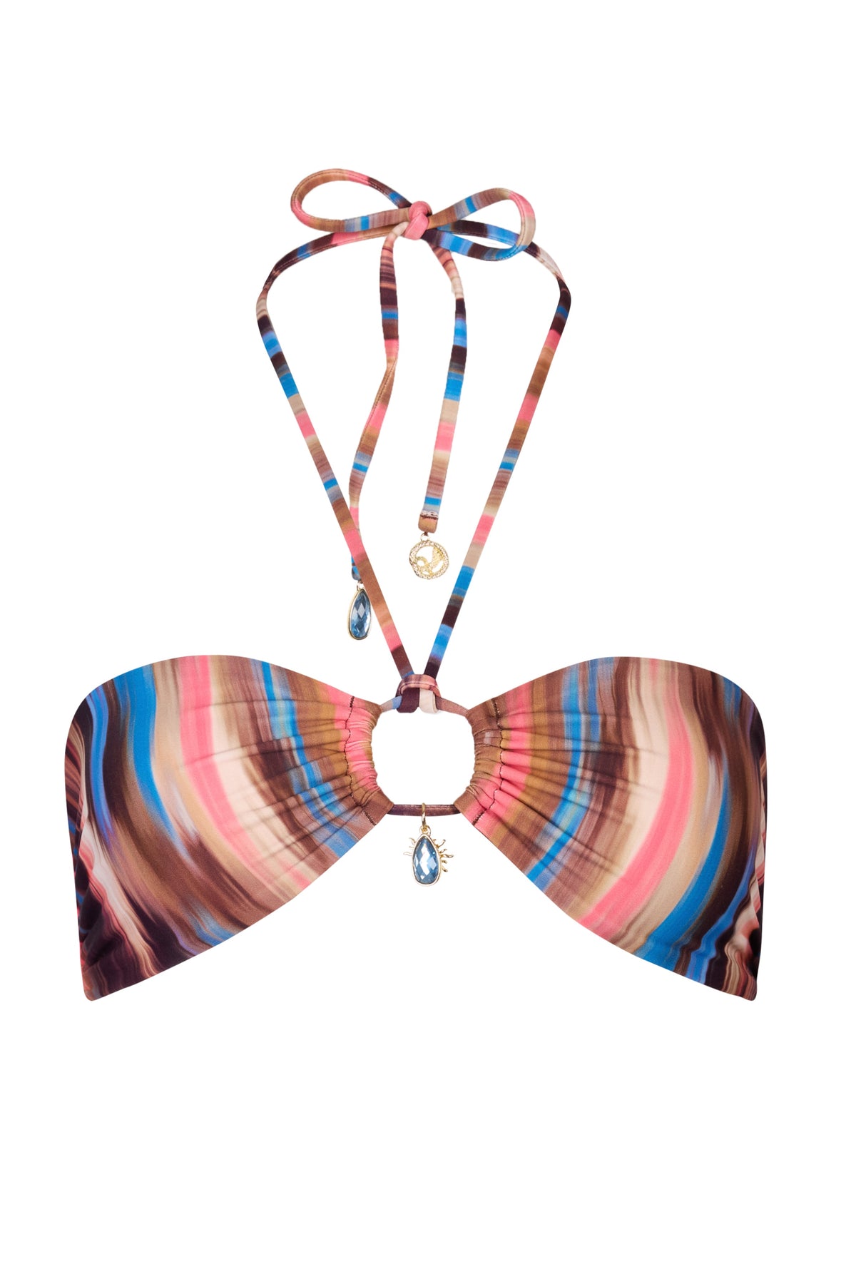 Chic Bandeau Bikini Top in Abstract Stripe