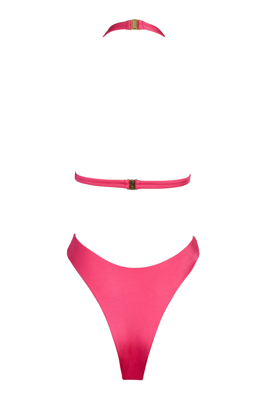 Chic Halterneck Cheeky Swimsuit in Raspberry