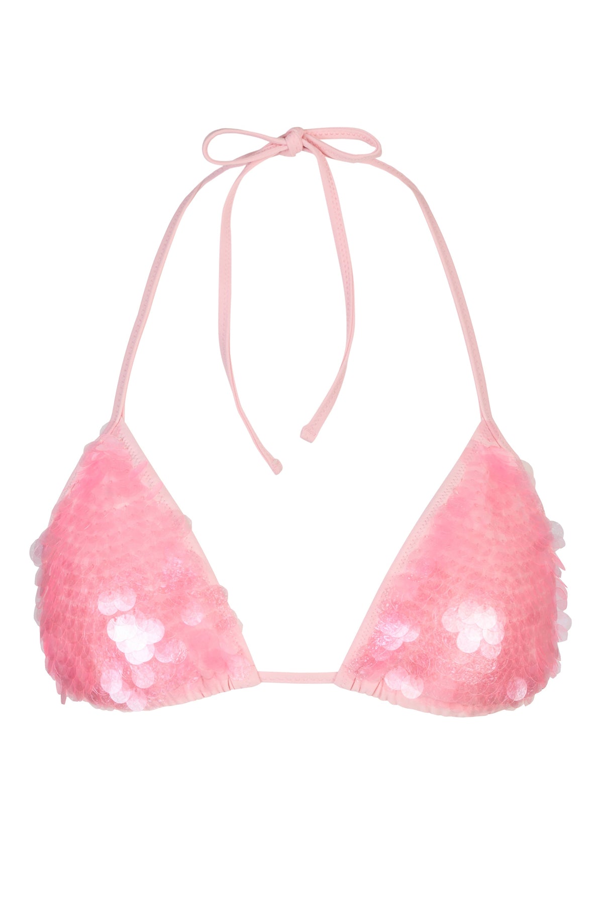 Chic Triangle Bikini Top in Baby Pink