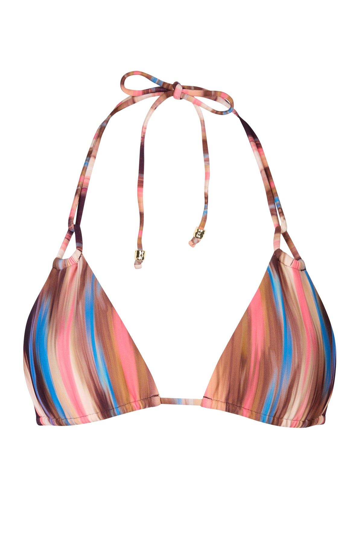 Chic Triangle Bikini Top in Abstract Stripe