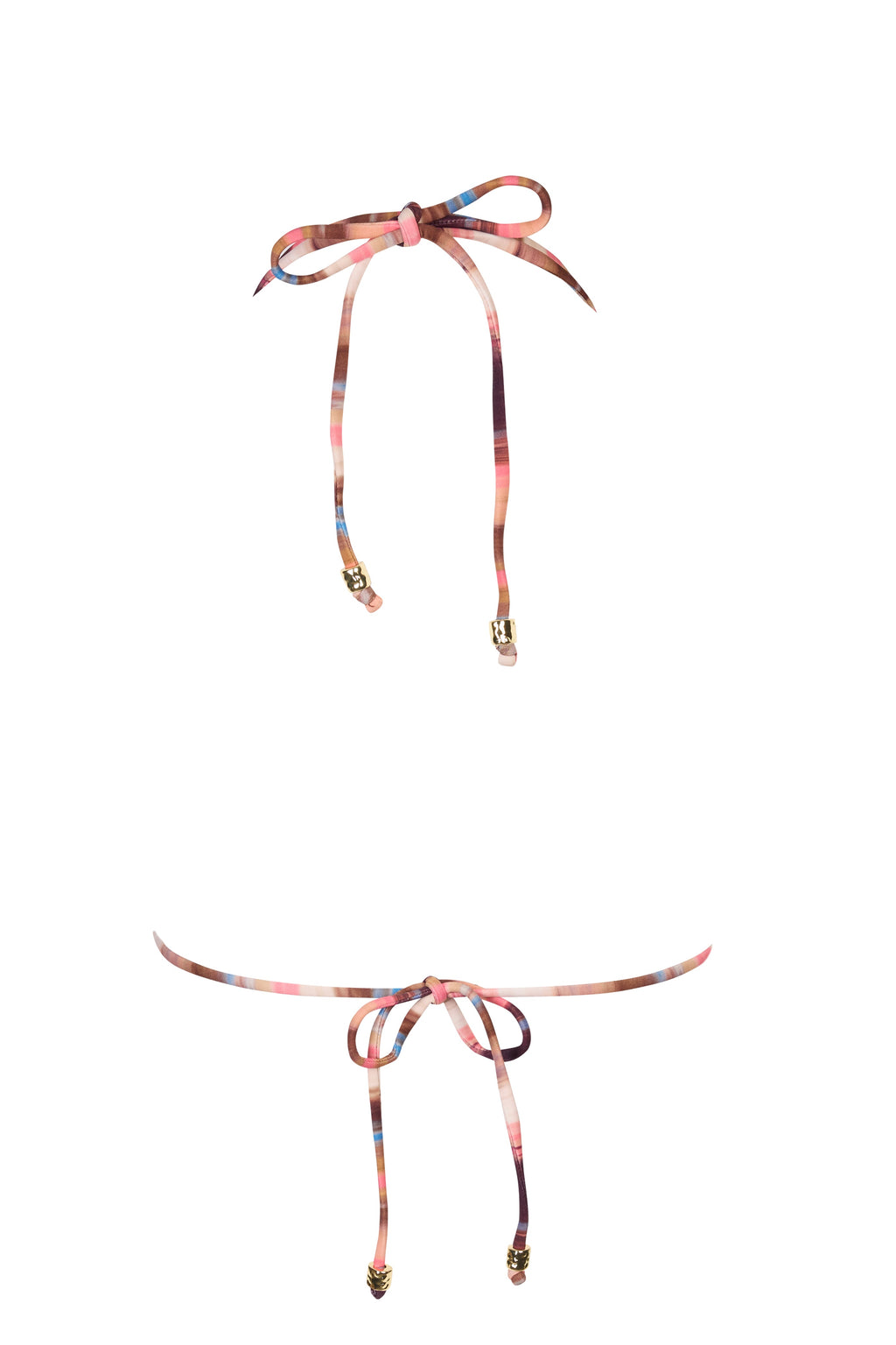 Chic Triangle Bikini Top in Abstract Stripe