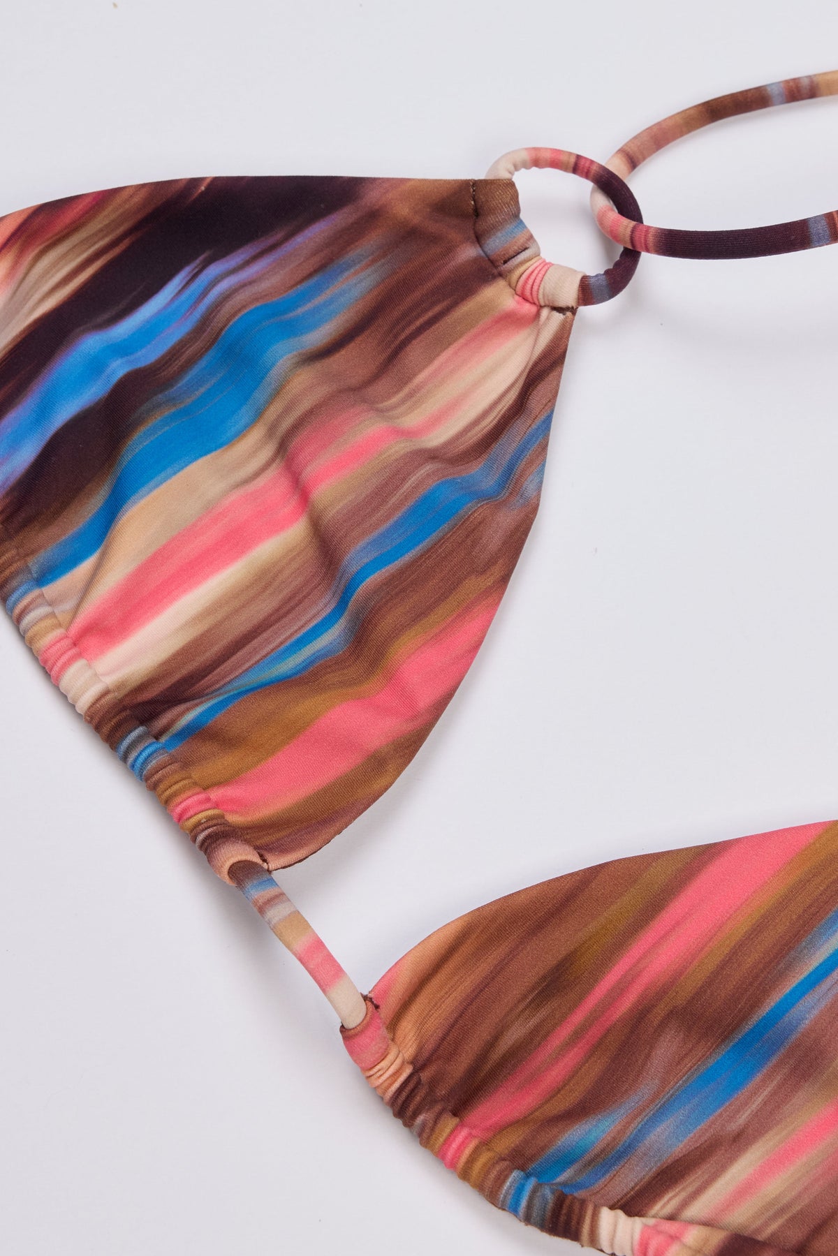 Chic Triangle Bikini Top in Abstract Stripe