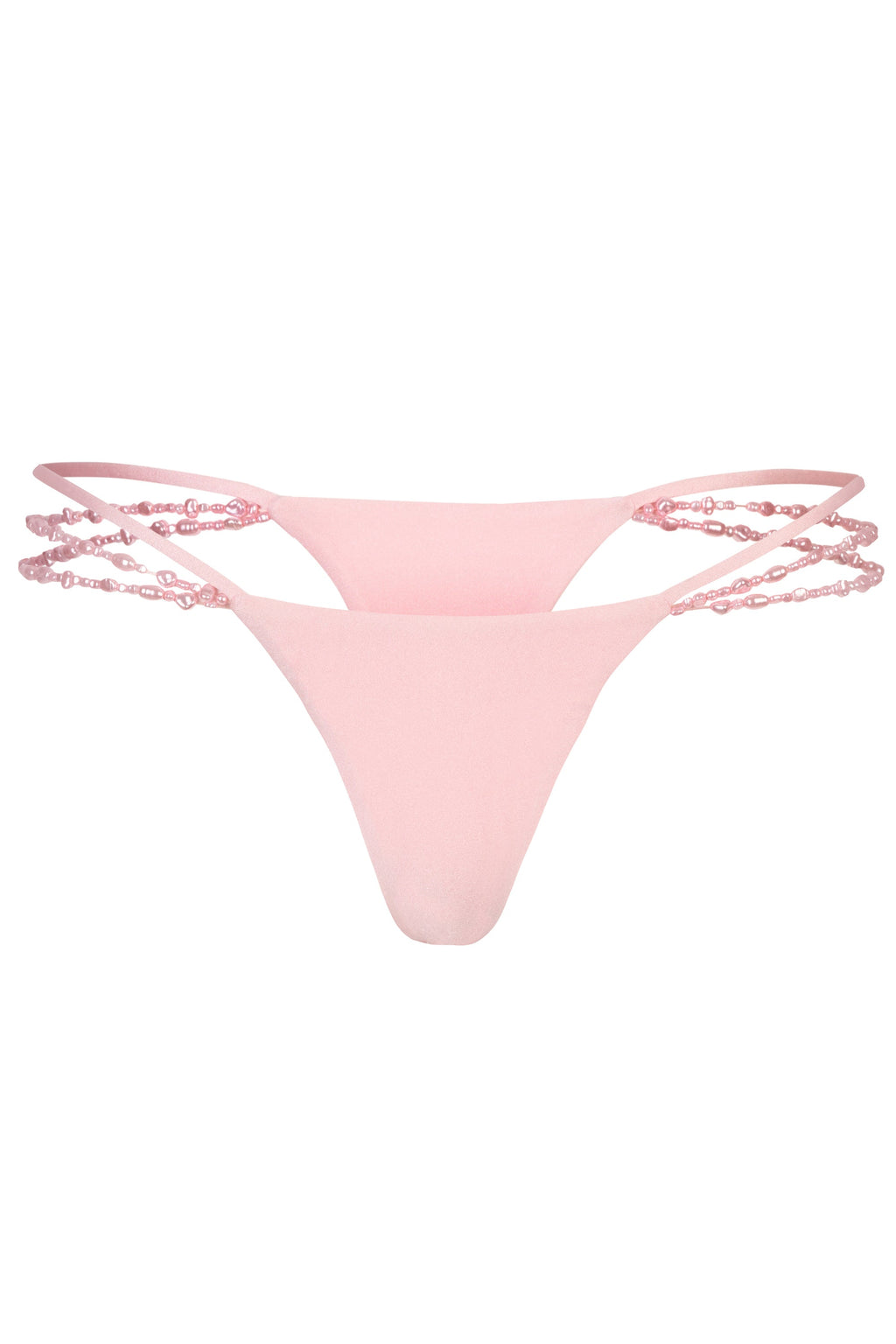 Chic Multi-Strap Cheeky Bikini Bottoms in Baby Pink
