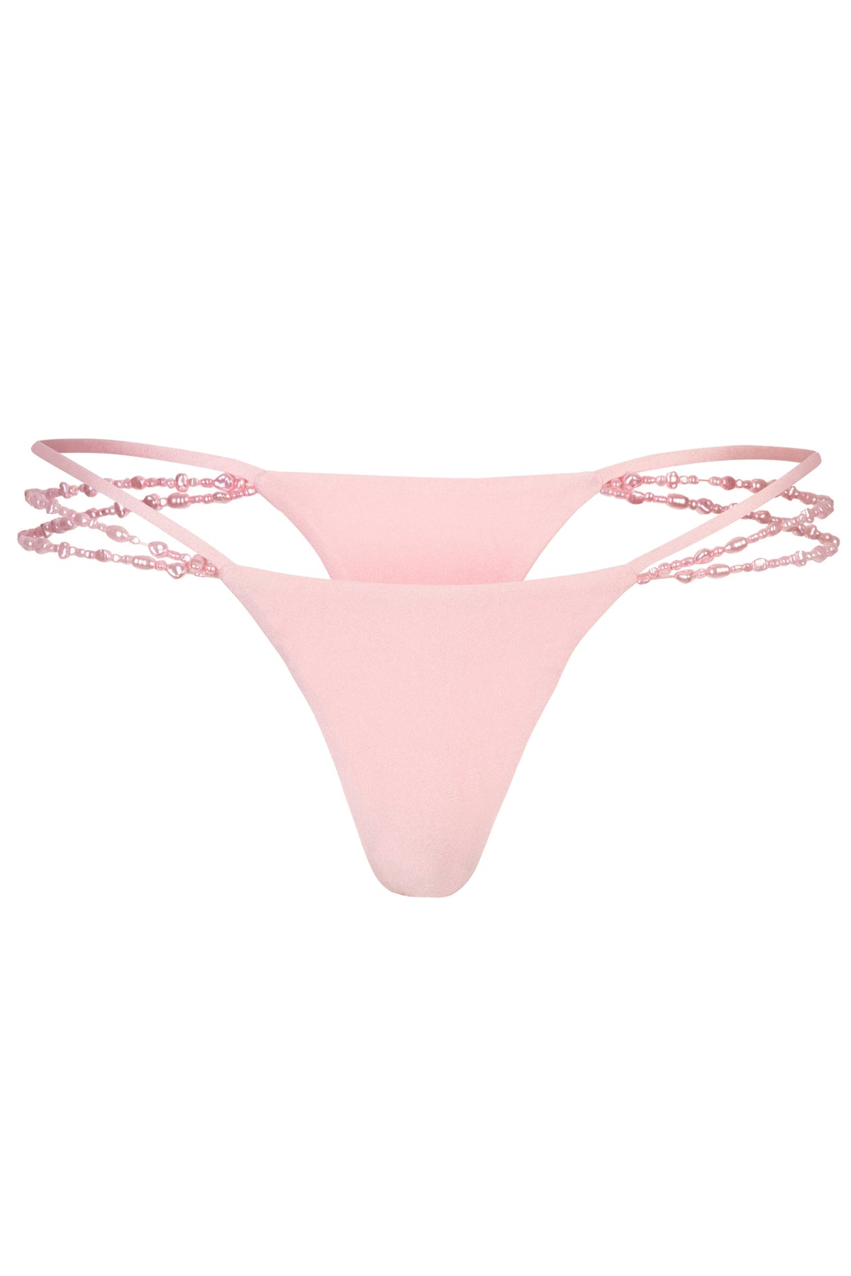 Chic Multi-Strap Cheeky Bikini Bottoms in Baby Pink
