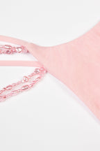 Chic Multi-Strap Cheeky Bikini Bottoms in Baby Pink