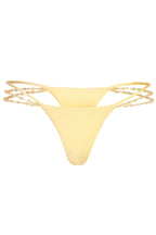 Chic Multi-Strap Cheeky Bikini Bottoms in Lemon