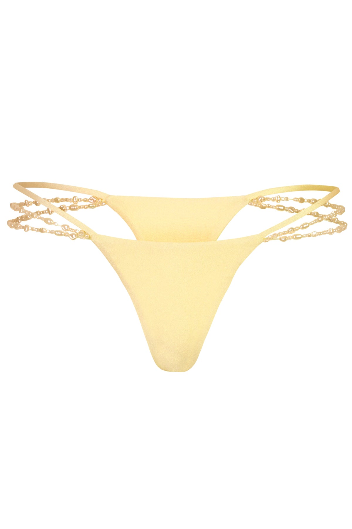 Chic Multi-Strap Cheeky Bikini Bottoms in Lemon