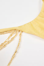 Chic Multi-Strap Cheeky Bikini Bottoms in Lemon