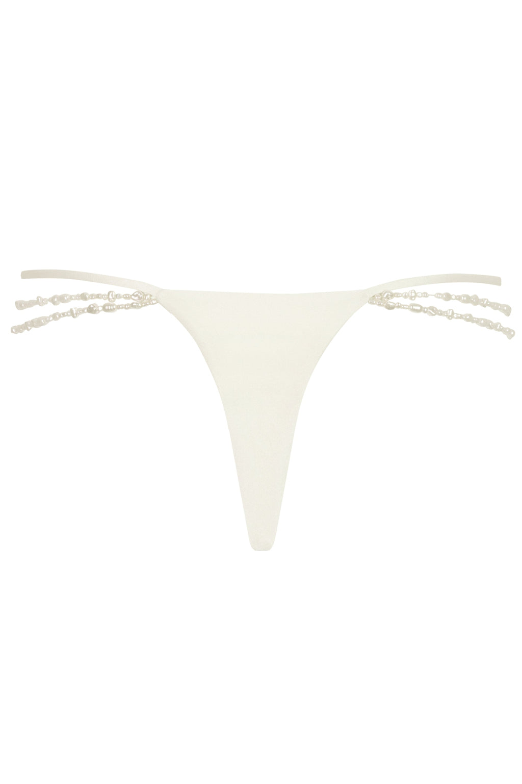 Chic Multi-Strap Cheeky Bikini Bottoms in Pearl